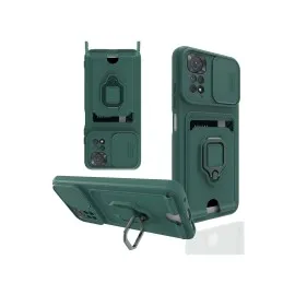 Newface Xiaomi Redmi Note 11 Pro Kılıf Zuma Kartvizitli Yüzüklü Silikon - Yeşil