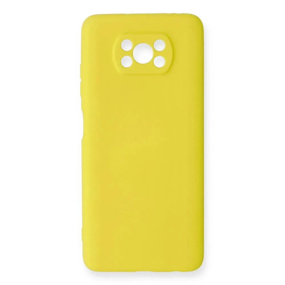 Newface Xiaomi Pocophone X3 Kılıf Nano Içi Kadife Silikon - Sarı