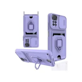 Newface Xiaomi Redmi Note 11 Pro Kılıf Zuma Kartvizitli Yüzüklü Silikon - Lila