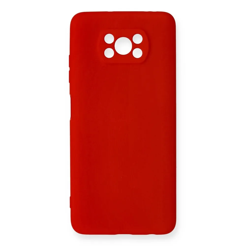 Newface Xiaomi Pocophone X3 Kılıf Nano Içi Kadife Silikon - Kırmızı