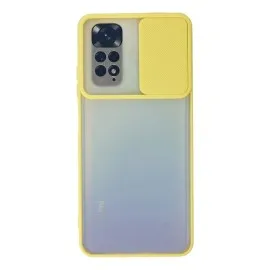 Newface Xiaomi Redmi Note 11 Kılıf Palm Buzlu Kamera Sürgülü Silikon - Sarı