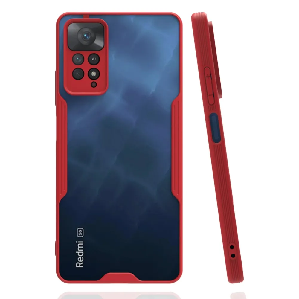 Newface Xiaomi Redmi Note 11 Pro Kılıf Platin Silikon - Kırmızı