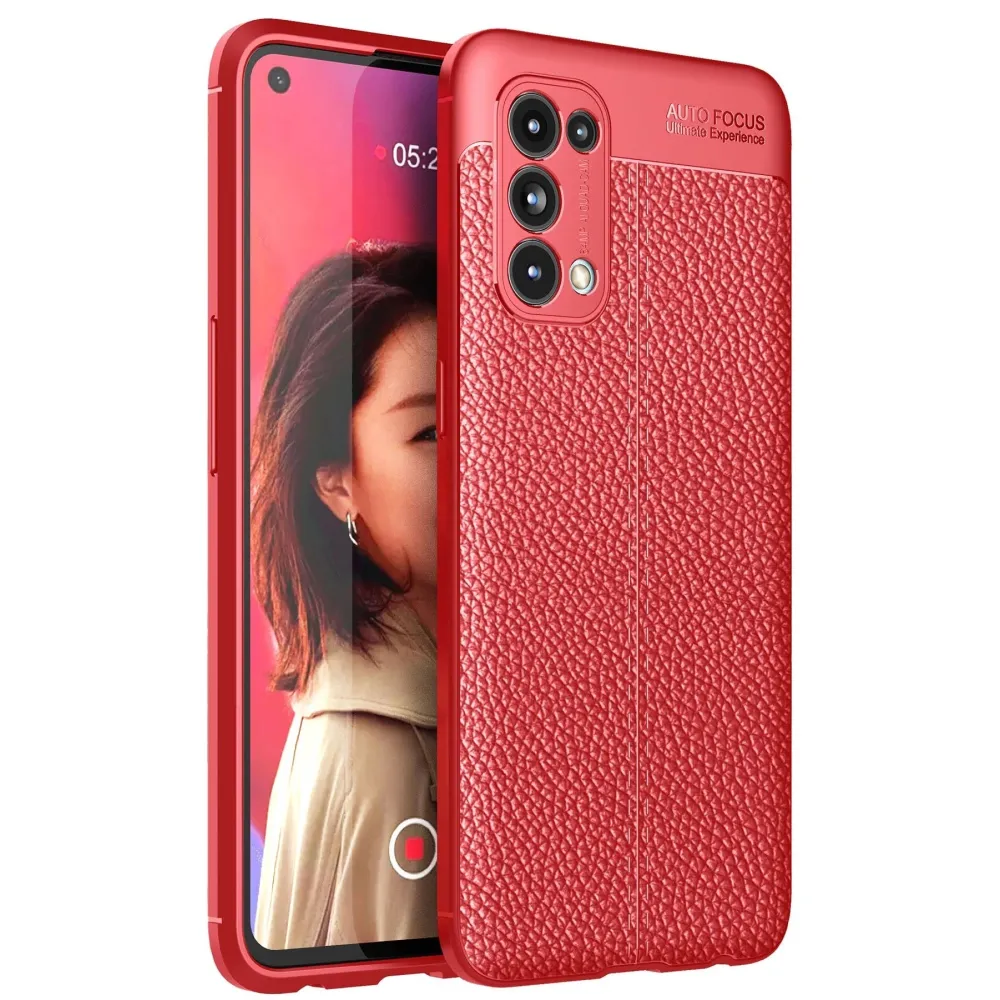Newface Oppo Reno 5 Kılıf Auto Focus Kapak - Kırmızı