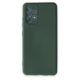 Newface Samsung Galaxy A13 4G Kılıf Nano Içi Kadife Silikon - Koyu Yeşil