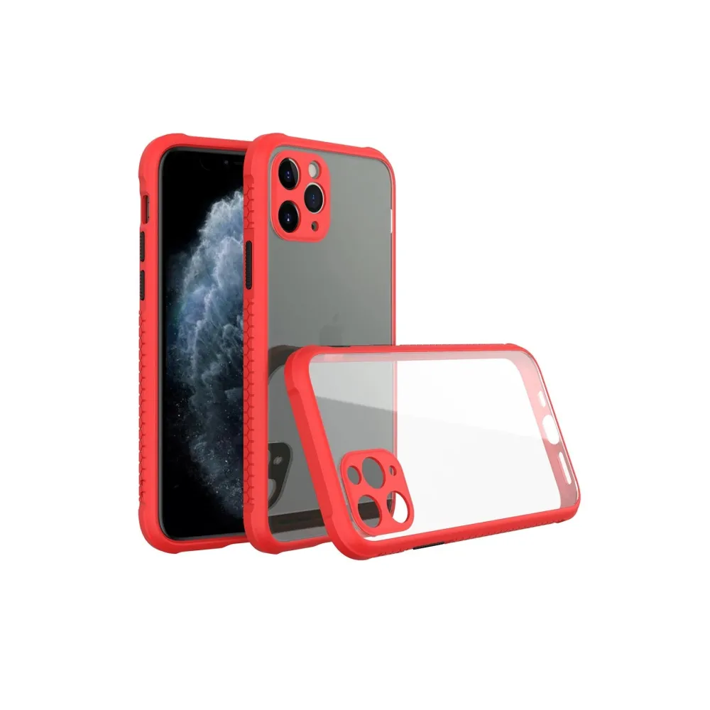 Newface Iphone 11 Pro Max Kılıf Miami Şeffaf Silikon - Kırmızı