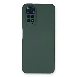 Newface Xiaomi Redmi Note 11 Kılıf Nano içi Kadife Silikon - Koyu Yeşil