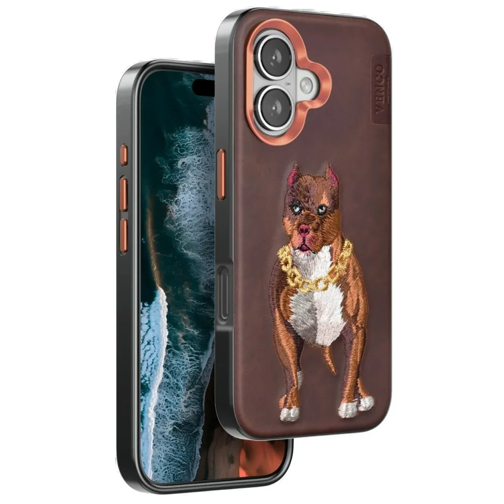 Venco Iphone 16 Perma Desenli Kapak - Kahverengi