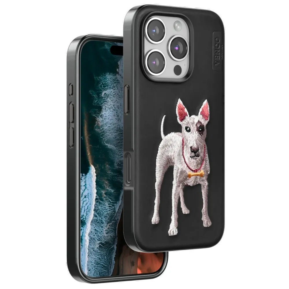 Venco Iphone 16 Pro Max Perma Desenli Kapak - Siyah