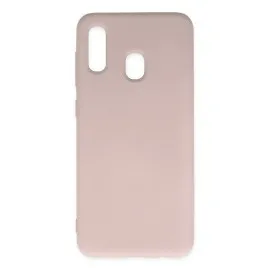 Newface Samsung Galaxy A20 Kılıf Nano Içi Kadife Silikon - Pudra