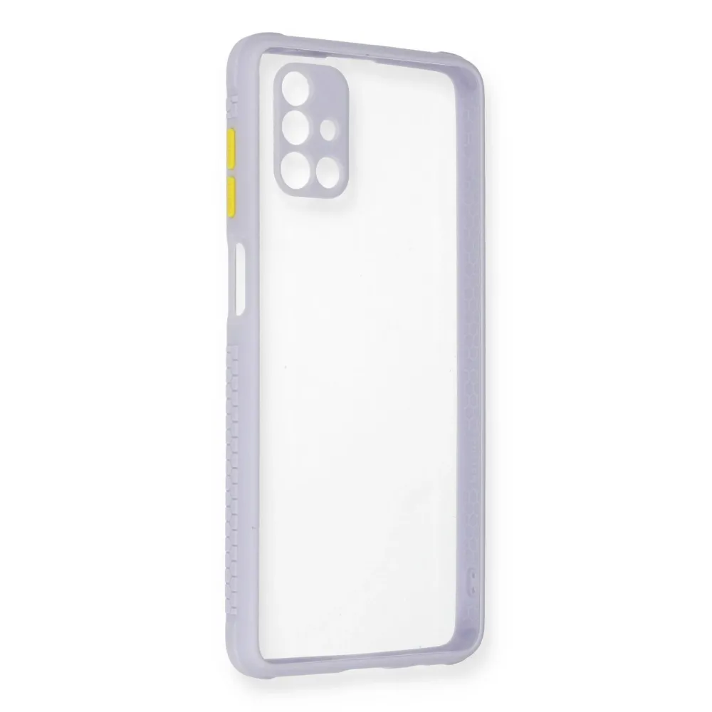 Newface Samsung Galaxy M51 Kılıf Miami Şeffaf Silikon - Lila