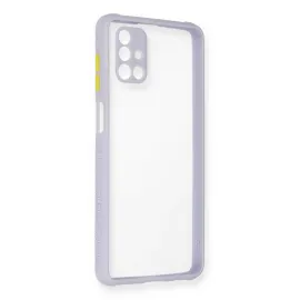 Newface Samsung Galaxy M51 Kılıf Miami Şeffaf Silikon - Lila