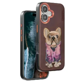 Venco Iphone 16 Cute Desenli Kapak - Koyu Kahve