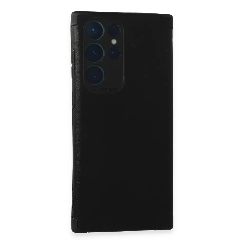 Newface Samsung Galaxy S22 Ultra Kılıf Loop Deri Silikon - Siyah