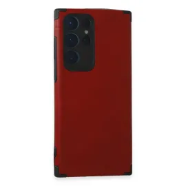Newface Samsung Galaxy S22 Ultra Kılıf Loop Deri Silikon - Kırmızı