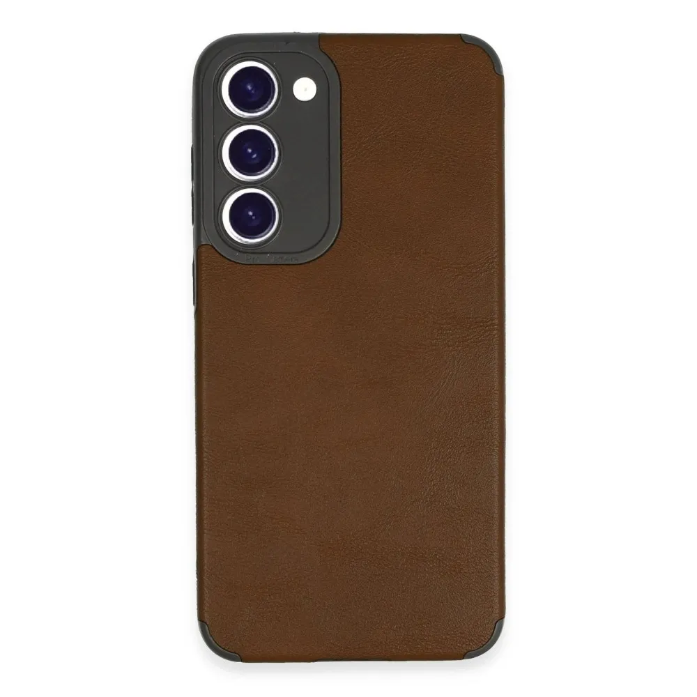 Newface Samsung Galaxy S23 Plus Kılıf Loop Deri Silikon - Kahverengi