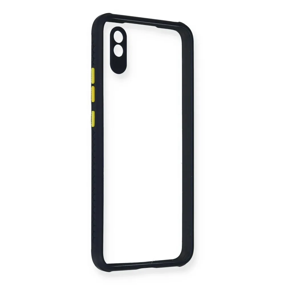 Newface Xiaomi Redmi 9A Kılıf Miami Şeffaf Silikon - Lacivert