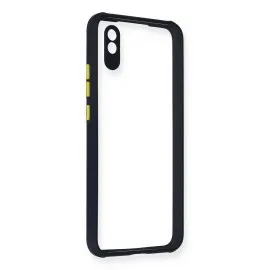 Newface Xiaomi Redmi 9A Kılıf Miami Şeffaf Silikon - Lacivert