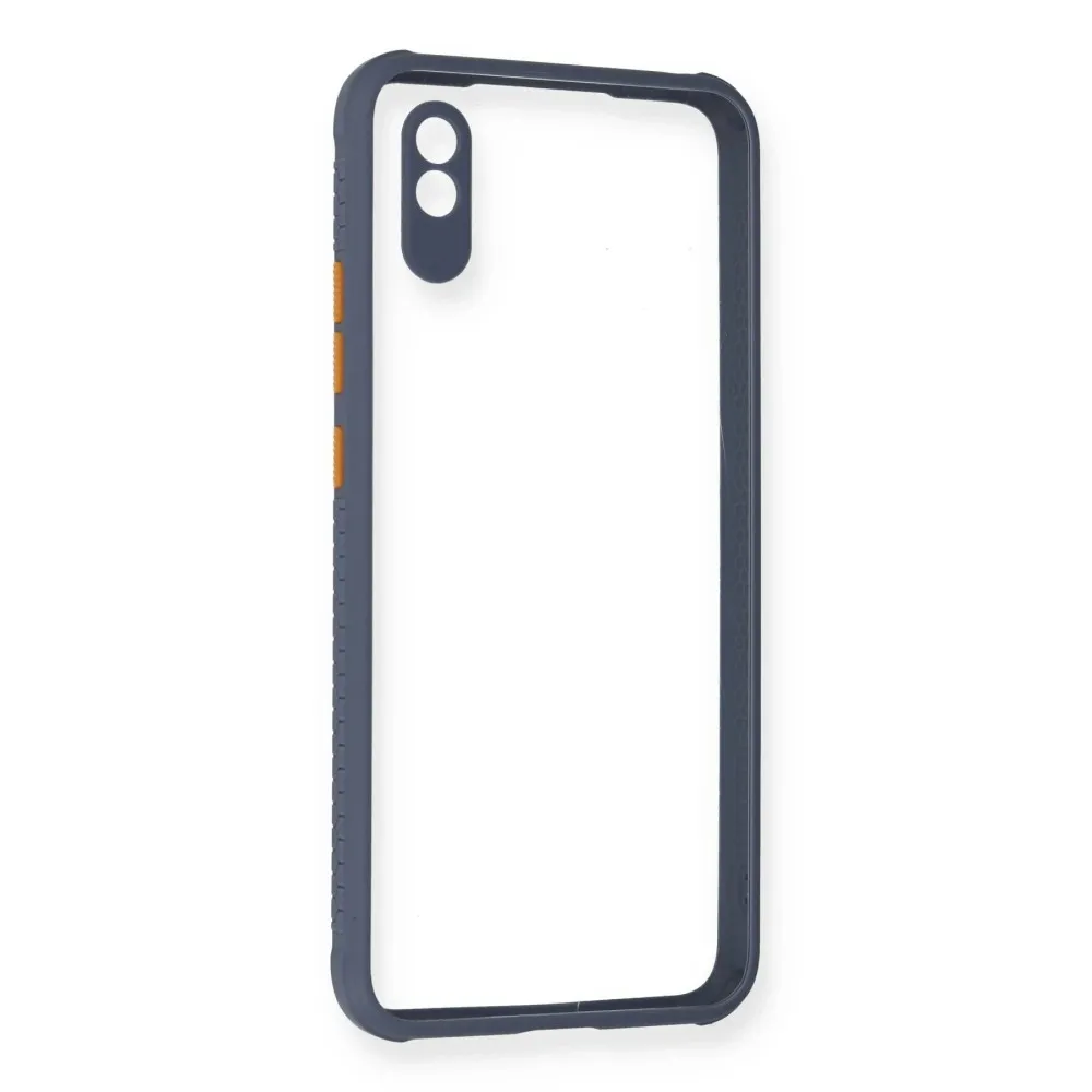 Newface Xiaomi Redmi 9A Kılıf Miami Şeffaf Silikon - Gri