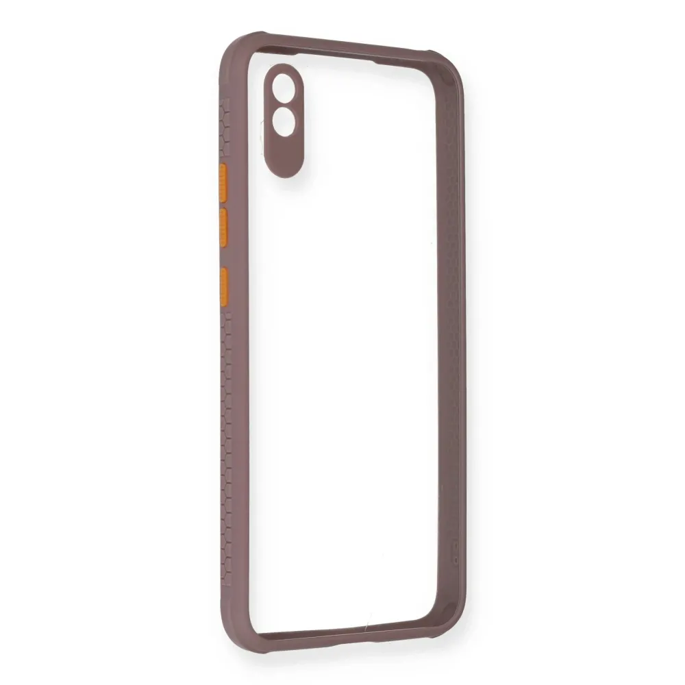 Newface Xiaomi Redmi 9A Kılıf Miami Şeffaf Silikon - Açık Mor