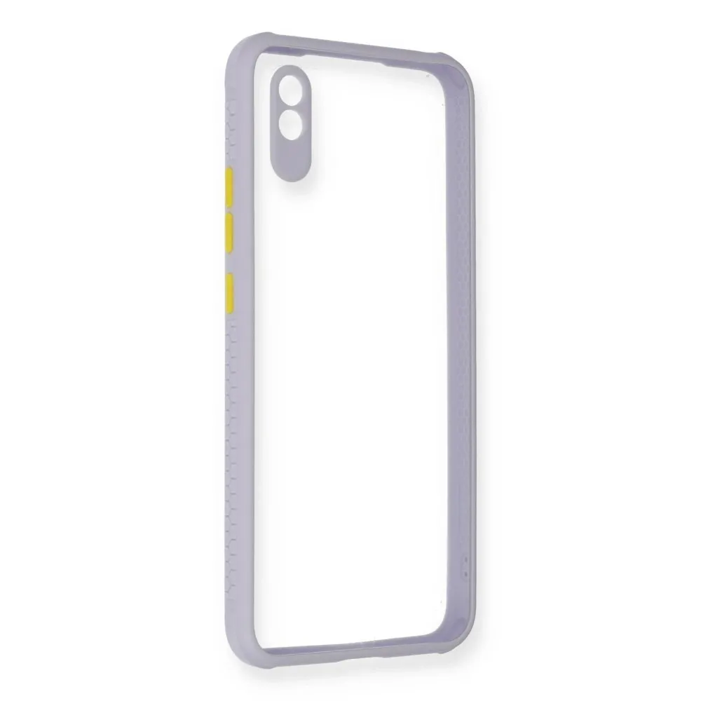 Newface Xiaomi Redmi 9A Kılıf Miami Şeffaf Silikon - Lila
