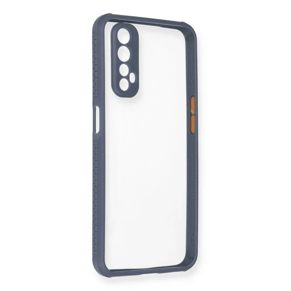 Newface Realme 7 Kılıf Miami Şeffaf Silikon - Gri