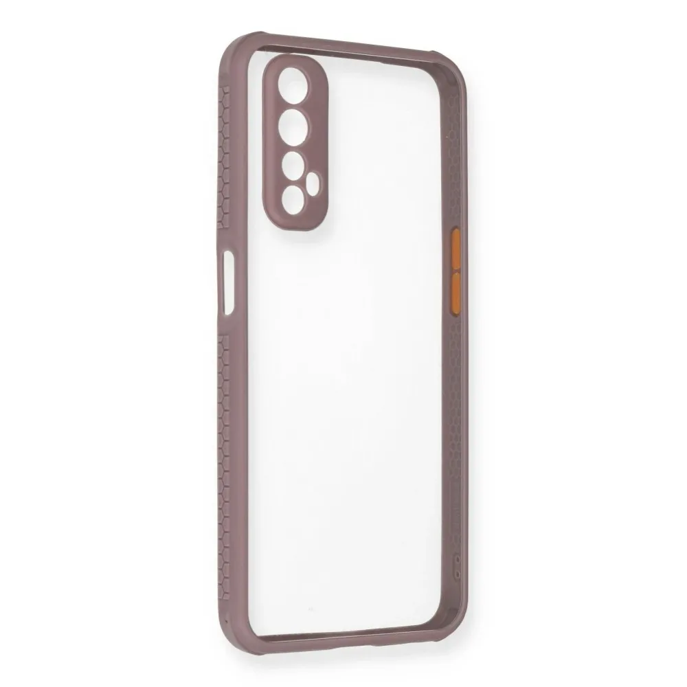 Newface Realme 7 Kılıf Miami Şeffaf Silikon - Açık Mor