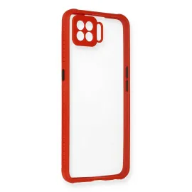 Newface Oppo A73 Kılıf Miami Şeffaf Silikon - Kırmızı
