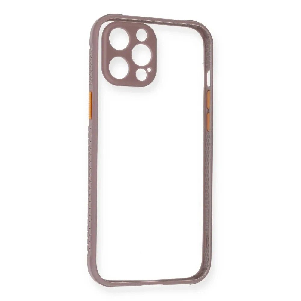 Newface Iphone 12 Pro Kılıf Miami Şeffaf Silikon - Açık Mor
