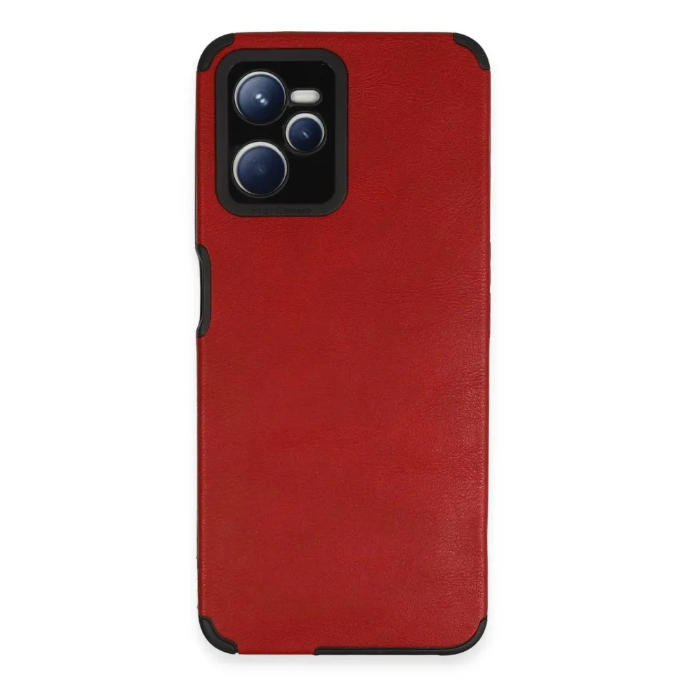 Newface Realme C35 Kılıf Loop Deri Silikon - Kırmızı