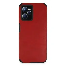 Newface Realme C35 Kılıf Loop Deri Silikon - Kırmızı