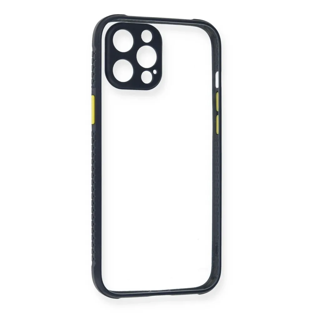 Newface Iphone 12 Pro Kılıf Miami Şeffaf Silikon - Lacivert