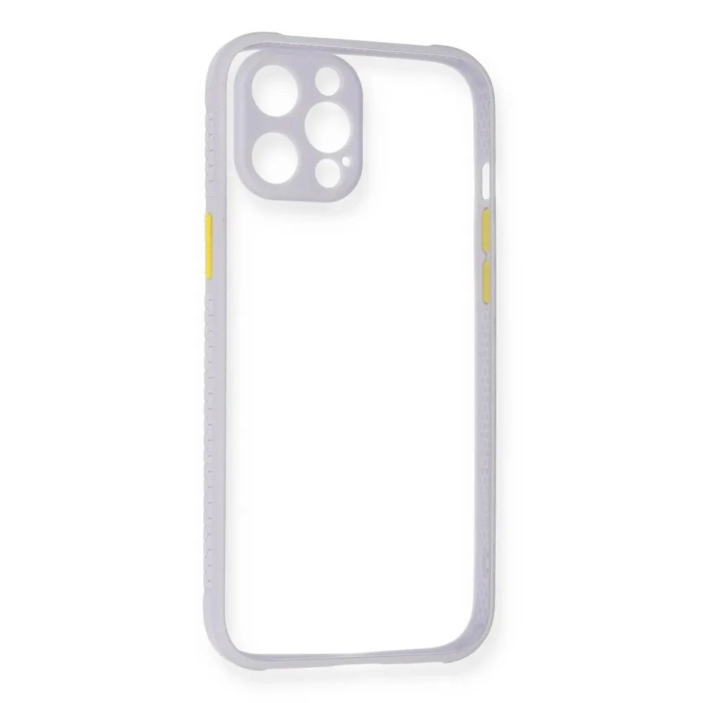 Newface Iphone 12 Pro Kılıf Miami Şeffaf Silikon - Lila