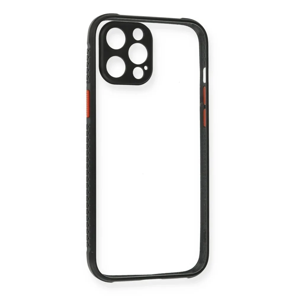 Newface Iphone 12 Pro Kılıf Miami Şeffaf Silikon - Siyah