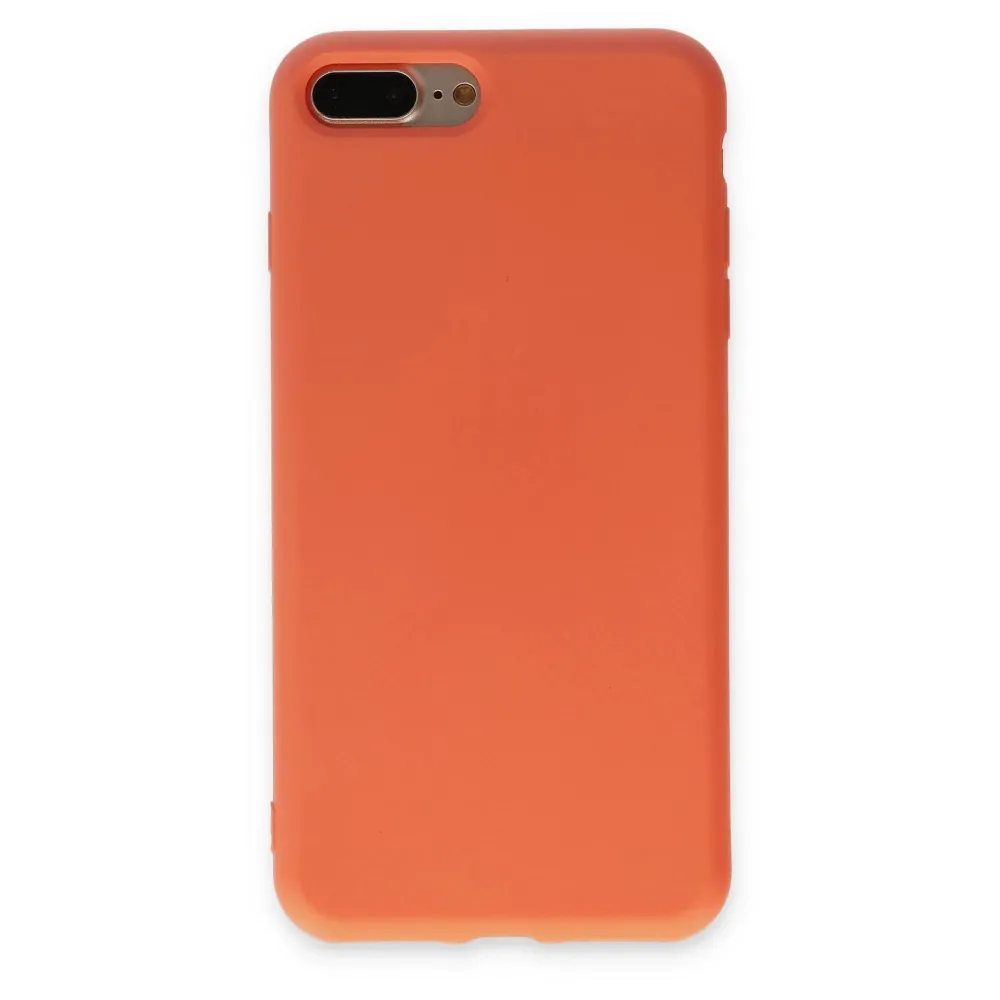 Newface Iphone 7 Plus Kılıf Nano Içi Kadife Silikon - Turuncu