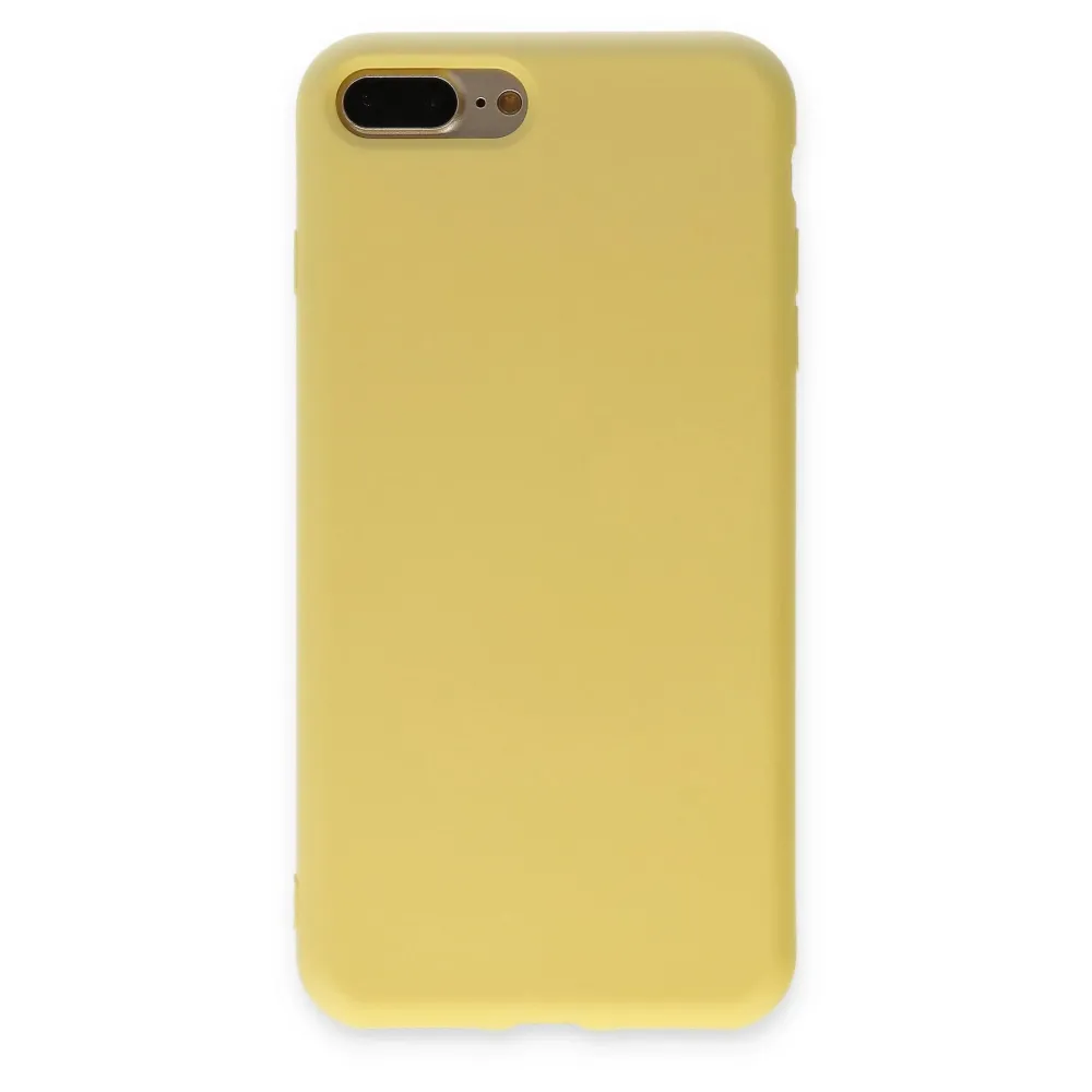 Newface Iphone 7 Plus Kılıf Nano Içi Kadife Silikon - Sarı