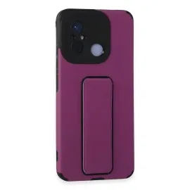 Newface Xiaomi Redmi 12C Kılıf Mega Standlı Silikon - Mor