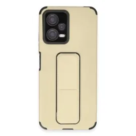 Newface Xiaomi Poco X5 5G Kılıf Mega Standlı Silikon - Gold