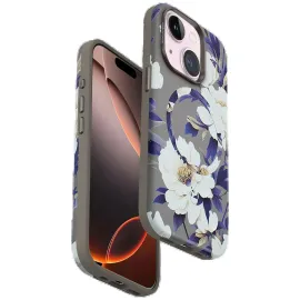 Onegif Iphone 14 Flower Series Magsafe Kapak - Gri