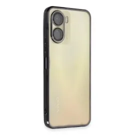 Newface Vivo Y16 Kılıf Razer Lensli Silikon - Siyah