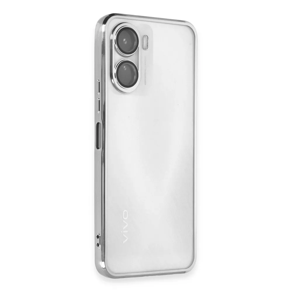Newface Vivo Y16 Kılıf Razer Lensli Silikon - Gümüş