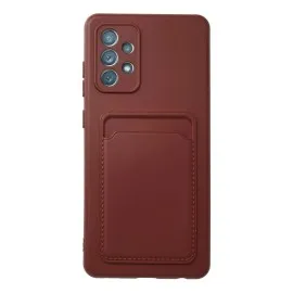 Newface Samsung Galaxy A73 5G Kılıf Kelvin Kartvizitli Silikon - Bordo