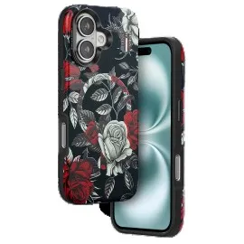 Onegif Iphone 16 Flower Series Magsafe Kapak - Siyah