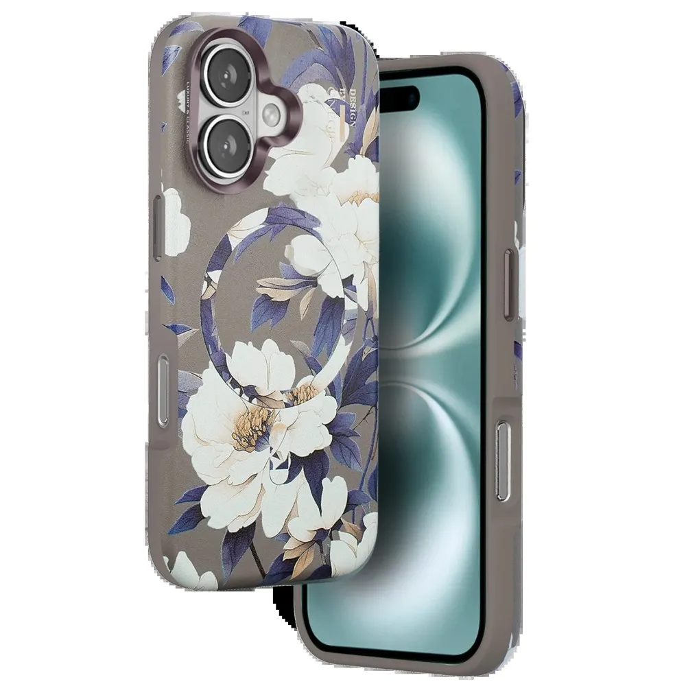 Onegif Iphone 16 Flower Series Magsafe Kapak - Gri