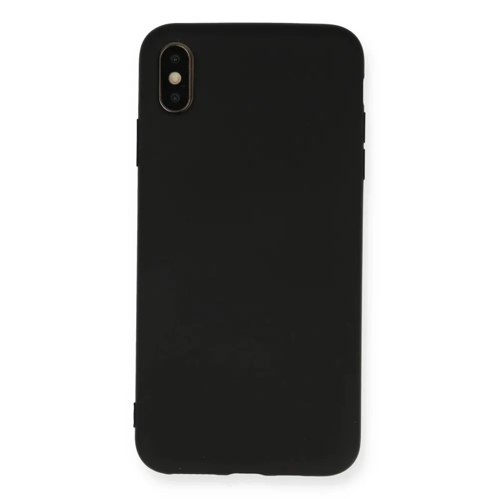 Newface Iphone Xs Max Kılıf Nano Içi Kadife Silikon - Siyah