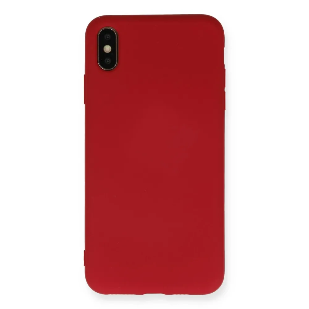 Newface Iphone Xs Max Kılıf Nano Içi Kadife Silikon - Kırmızı