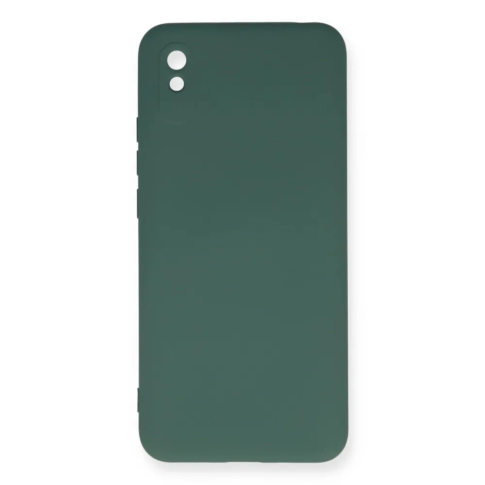 Newface Xiaomi Redmi 9A Kılıf Nano Içi Kadife Silikon - Koyu Yeşil