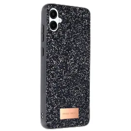 Onegif Samsung Galaxy A06 Bright Simli Kapak - Siyah