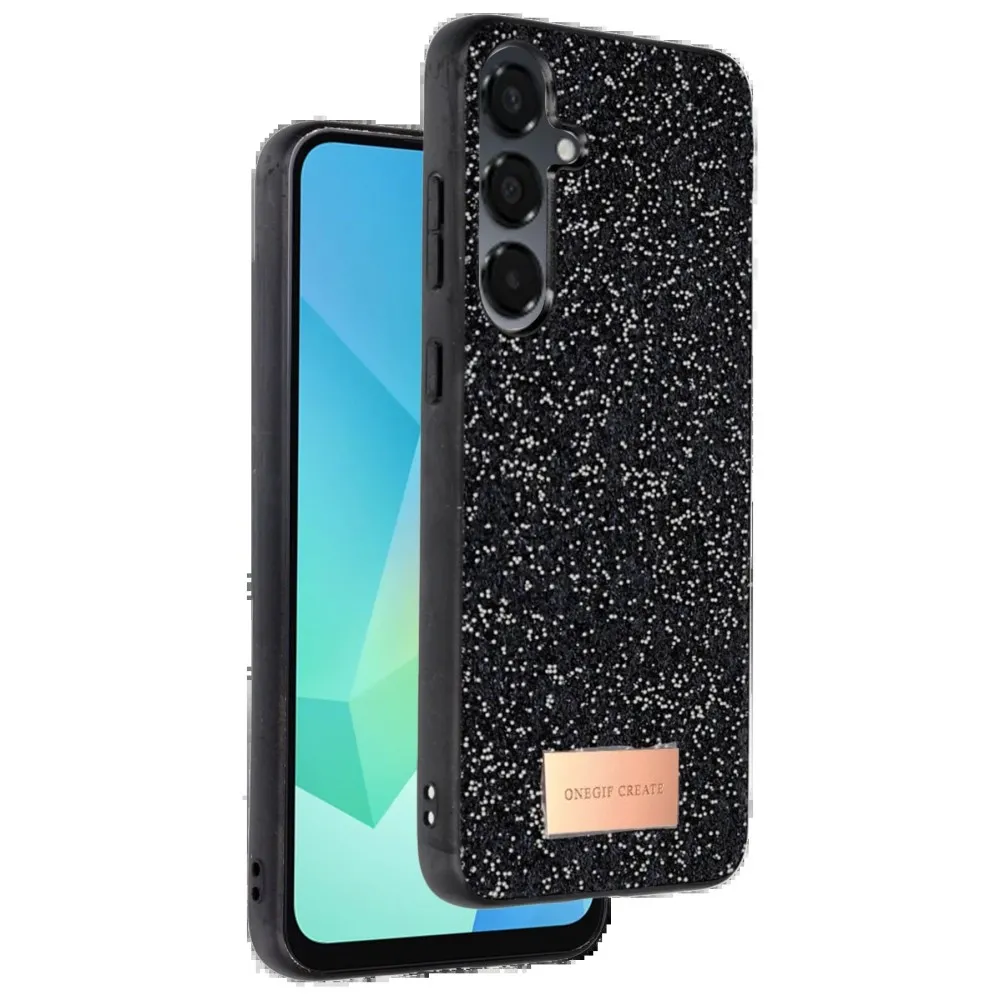 Onegif Samsung Galaxy A16 5G Bright Simli Kapak - Siyah