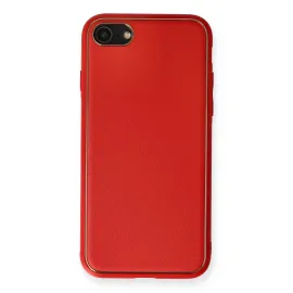 Newface Iphone 7 Kılıf Coco Deri Silikon Kapak - Kırmızı