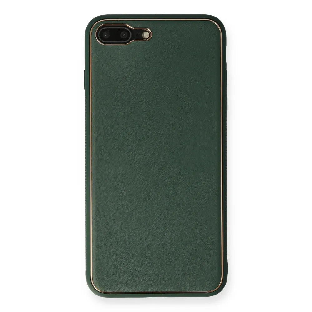Newface Iphone 7 Plus Kılıf Coco Deri Silikon Kapak - Yeşil